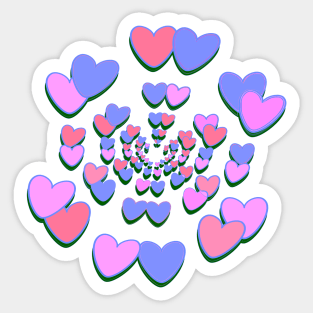 Pink and Blue Sweethearts Sticker
